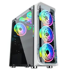 New Cool Metal Mesh ATX Computer Case Gaming Mid Tower PC Case With RGB Fans Optional Acrylic Side Panel Computer Cases Towers