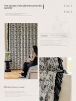 Cortinas Opacas Francesas de Nuevo Estilo, Modernas y Minimalistas, con Estampado, para Ventanas, Dormitorios, Balcones, con Protección Solar, Cortinas Keqiao