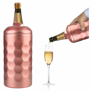 Şık 750ml çift duvar yalıtımlı buz Vintage şarap soğutucu gül altın paslanmaz çelik taşınabilir bira ve şarap soğutucu kova - Product Image 1