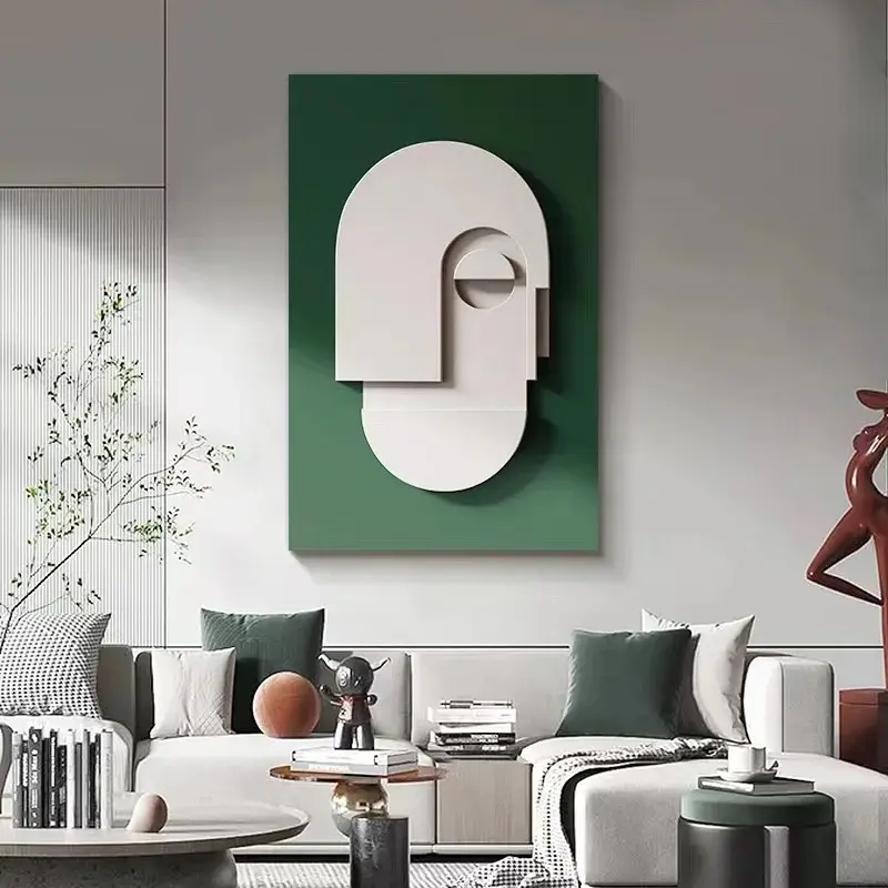 Hotel decoración del hogar arte de pared moderno de lujo pintura de talla de madera abstracta pintura de relieve de ilustraciones 3D hechas a mano geométricas personalizadas