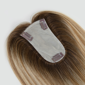 Topper de Cabello Humano Virgen de Fábrica Directa con Cutícula Alineada, Balayage Rubio, Base de Seda, Encaje Suizo, Sin Silicona - Product Image 4