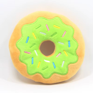 Hot Selling High Quality Cartoon Donut Shaped Dog Squeak <b>Plush</b> Velvet Chew Interactive Toy - Product Image 5