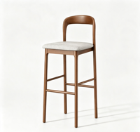 Chaise de bar moderne en bois empilable, légère, durable, écologique, stable, avec accoudoirs en fer et bois, pour usage commercial, maison, bureau, hôtel
