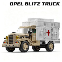 Bloques de Construcción de Camión Opel Blitz Militar de la Segunda Guerra Mundial, Plástico ABS, Modelo de Ensamblaje DIY, Juguete Educativo de Construcción