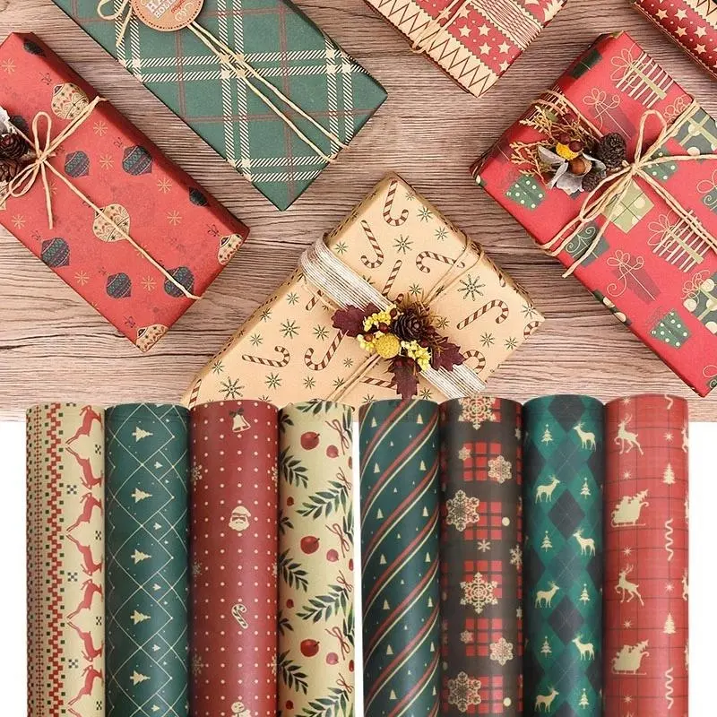 Custom Christmas Wrapping Paper Packaging Gift Paper Wrapping For Wedding Birthday Holiday Baby Shower Wrap