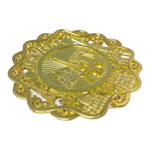 Paris Menara kerajinan piring 3d timbul pelancong Souvenir emas seng logam campuran Kerajinan Dekorasi dekorasi kustom Logo minimalis
