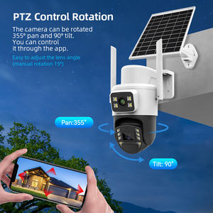 كاميرا شمسية 4K بعدسة مزدوجة وشاشة مزدوجة مع محرك مزدوج وخاصية التحكم في الاتجاه والتكبير، كشف الحركة، بطارية 12000 مللي أمبير، تسجيل لمدة 24 ساعة، كاميرا شمسية 4G - Product Image 4