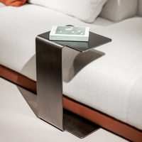 Table d'appoint en métal durable de haute qualité, en forme rectangulaire, design contemporain, hauteur réglable, pour hôtel et salle à manger