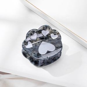 Pinza de Pelo con Diseño de Garra de Gato para Damas y Niñas, Nuevo Diseño, Exquisito y Elegante, Acetato de 5.5cm con Remaches, para el Regreso a Clases y Uso Diario - Product Image 3