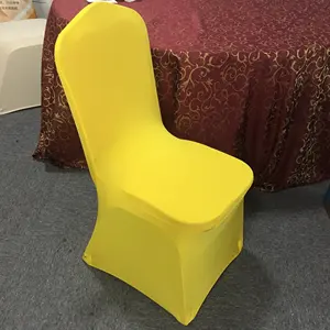 Hot Sale Yellow Polyester Spandex Stretch Chair Covers For Wedding Parties Banquet Events Hotel Conference Restaurants