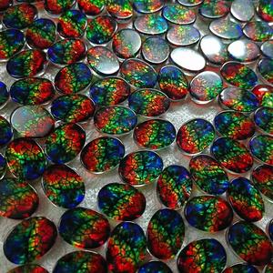Harga Grosir Batu Mulia Ammolite Sintetis Multiwarna Bentuk Oval Cabochon untuk Perhiasan - Product Image 6