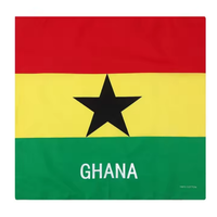 Bandana en coton doux coupe-vent à séchage rapide de haute qualité avec drapeaux de la Dominique, du Ghana et de Sainte-Lucie – Foulard carré et cache-cou – Vente en gros
