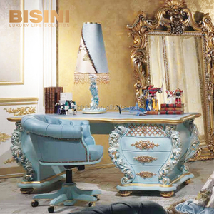Escritorio de estudio para habitación de niños, Adorable <span class=keywords><strong>serie</strong></span> de ángeles, oro real francés de alta calidad y azul <span class=keywords><strong>del</strong></span> Principito - Product Image 1