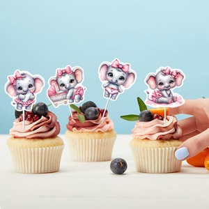 Moderno rosa elefante piccola targa torta di vendita calda Baby Shower festa decorazione per il <span class=keywords><strong>compleanno</strong></span> della ragazza - Product Image 5