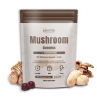 Gomitas de hongos con Ashwagandha y Melena de León, Mezcla para la Concentración, Sin Azúcar, Halal, Vegano, Marca Privada, OEM