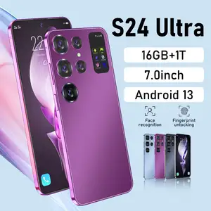 S24 Ultra MT6889 + 10 çekirdek 5G ağ 16GB + 512GB akıllı telefon 32MP + 64MP 6.7 inç çentik telefon 1200*2640 6000mAh Android 10