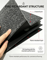 Dalles de moquette commerciales modernes pour bureaux 25x100cm, en nylon bouclé, résistantes aux taches, pour hôtels, avec support PVC, vente en gros directe usine