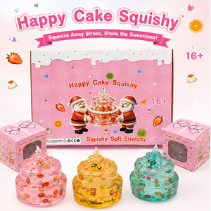 Nouveau jouet anti-stress souple en forme de mini gâteau de Noël, transparent, extensible, en gelée, cadeau de fête de Noël pour enfants - Product Image 4