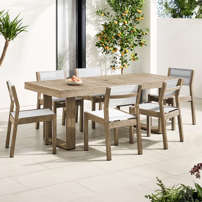 Fashion outdoor furniture garden solid teak wood chair rectangular dining table set