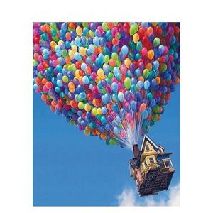 CHENISTORY Kit de Peinture par Numéros pour Adultes, Motif Montgolfière et <span class=keywords><strong>Chat</strong></span>, <span class=keywords><strong>Dessin</strong></span> sur Toile DIY, Cadeau Unique - Product Image 1