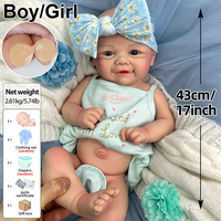Poupées Vivienne Reborn de 17 pouces pour filles, entièrement en silicone, réalistes, anatomiquement correctes, texture de veines de bébé, cadeau de collection pour enfants
