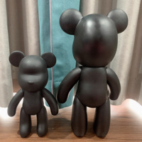 Ventes chaudes DIY Fluid Bear 18/23/33/53/75/100cm Violent Black Bear Resin Crafts Jouets peints pour enfants Outils de dessin Décoration de la maison