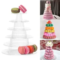Tour de présentation pour macarons en acrylique 4/6/10 couches Outil de décoration de gâteaux de mariage Support pour macarons en plastique Support pour fondants et beignets