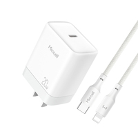 Chargeur rapide PD 20W Miccell en gros avec câble USB-C tressé vers Lightning, adaptateur de charge USB C, chargeur mural Type-C pour iPhone