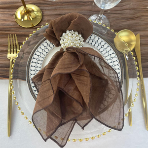 Vente chaude bébé serviette tissu fait à la main pur coton lin avec ourlet Style doux serviettes pour les mariages et les bébés - Product Image 6