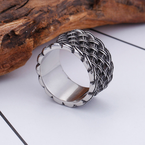 Bague KALEN Fashion Biker en argent, anneaux en acier inoxydable vintage pour hommes - Product Image 2