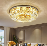 Plafonnier moderne de luxe en cristal or LED lustre encastré pour salle à manger et salon lampe simple pour hôtel usage domestique