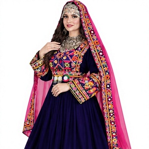 New Trending Women Afghani <b>Dress</b> Handmade Mirror Work Embroidered Long Maxi Frock Traditional <b>Tribal</b> Wedding Party Wear Ethnic - Product Image 6