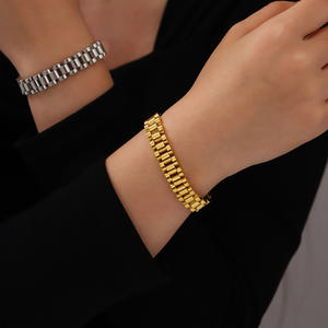 Ingrosso 2025 moda 12mm Charm bracciali oro acciaio inossidabile Punk <span class=keywords><strong>orologio</strong></span> <span class=keywords><strong>per</strong></span> uomini e donne stile religioso classico - Product Image 2