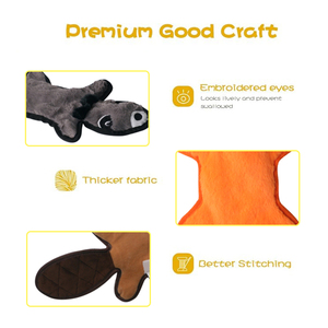 Eco-Friendly <strong>Dog</strong> Squeaky <strong>Toy</strong> Plush Unstuffed Flat Chew Interactive Raccoon Beaver Fox Skunk Animal Skin Stuffing Free <strong>Dog</strong> <strong>Toys</strong> - Product Image 6