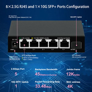 <span class=keywords><strong>Switch</strong></span> Ethernet non géré 5 ports 2,5 Gbit/s pour console de jeu, PC, NAS avec port SFP+ 10G en uplink - Product Image 3