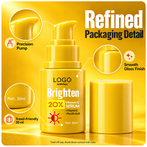 Suero de Ácido Ferúlico con <span class=keywords><strong>Vitamina</strong></span> <span class=keywords><strong>C</strong></span> al 20% para Blanquear la Piel, Antienvejecimiento y Cuidado Facial, con Logotipo Personalizado OEM y Certificación <span class=keywords><strong>CE</strong></span> - Product Image 6