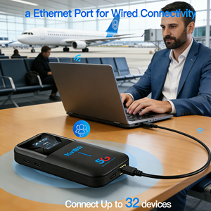 Router Wifi de Bolsillo 5G KuWFi Mini, Banda Global <span class=keywords><strong>NSA</strong></span> SA, Batería de Larga Duración de 4500 mAh, para <span class=keywords><strong>Viajes</strong></span> de Negocios, con Puerto LAN - Product Image 2