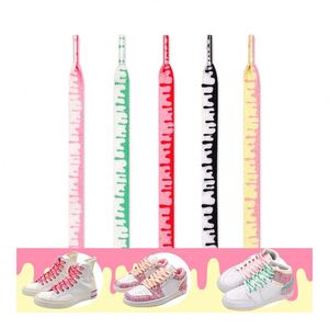 Flat Shoelaces for Sneakers Tennis Cream Print Gradient Shoe <b>Laces</b> Color Casual Canvas Shoelaces Classic Printed Shoe <b>Laces</b> - Product Image 1