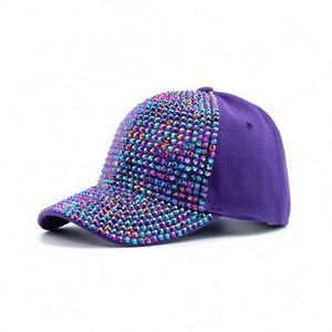 Gorra de Béisbol con Pedrería Brillante al por Mayor para Mujer, Gorra Rosa con Pedrería, Gorras de Béisbol Personalizadas para Mujer - Product Image 3