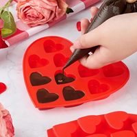 Moule en silicone en forme de cœur pour la fabrication de gâteaux au chocolat, de gelées, de puddings, de savons faits main et de bonbons - Lot de 4 - Marque ONEQUAN