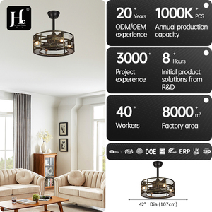 42-inch matt black flush-mounted <b>ceiling</b> <b>fan</b> <b>with</b> <b>remote</b> control, 6-speed timer, DC motor and light - Product Image 4