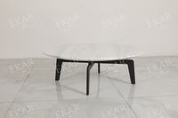 Table basse contemporaine en métal au design marbre Espaces de vie modernes en acier sophistiqués-pour chambre à coucher, maison, salon, hôtel