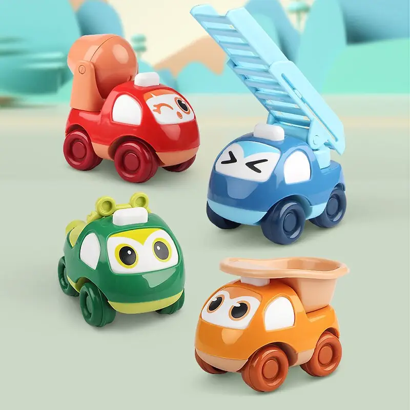 卸売4色漫画小型車赤ちゃんのおもちゃエンジニアリング車両おもちゃ車セット子供のための赤ちゃんのおもちゃ