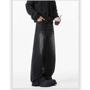 Jeans Anchos de Estilo Retro para Hombre |   Pantalones Vaqueros Extra Grandes con Lavado Vintage, Venta Directa de Fábrica, Grado de Lavado Personalizable - Product Image 4