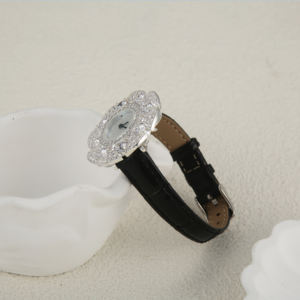 925 महिलाओं ने क्लासिक डिजाइन को खूबसूरती से चांदी के फूल शैली क्वार्ट्ज को देखा - Product Image 3