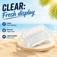 Boîte d'emballage pour gâteaux, pains et desserts en plastique PET de qualité alimentaire, écologique, rectangulaire, transparente, conteneur à pâtisserie