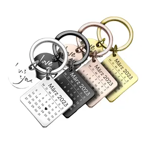Personalized Metal Keychain with Date for Partners Mother's Day or Anniversary Gift