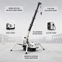 Grue araignée sur chenilles 4T, double alimentation diesel-électrique, flèche à 7 sections, hauteur de levage 15m, vente en gros B2B