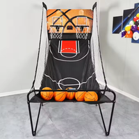 Machine de basket-ball à score automatique Jeu d'intérieur électronique décontracté Double jeu pour enfants Paiement de pièces de style arcade