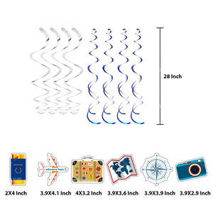 Retraite Tourisme Thème <span class=keywords><strong>Voyage</strong></span> Fête Décoration Spirale Suspendue Bannière avec Insertion de Carte de Trafic Vaisselle et Décorations - Product Image 3